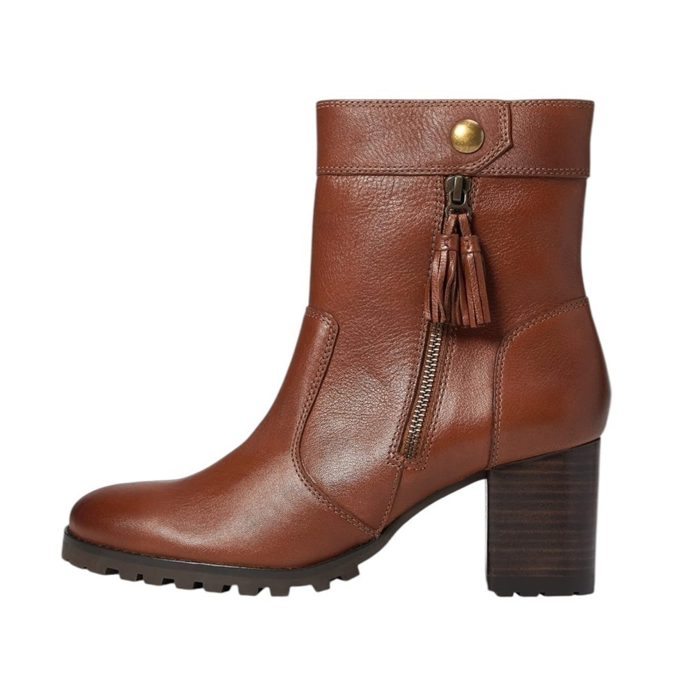 Johnston & Murphy Vivica Zip Boot- Leather Ankle Boots- Size 8M